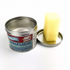 Universalus valymo ir poliravimo akmuo metalinėje dėžutėje PUTZSTEIN CLEANING STONE ORIGINAL, komplekte kempinė, 350g